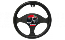 Image for STEERING WHEEL COVER - LEATHER LOOK - BLACK