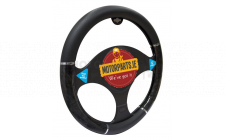 Image for BLACK/GREY METALLIC STEERING WHEEL COVER 37-39CM