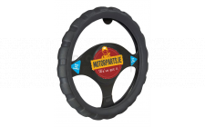 Image for BLACK CHUNKY SPORTS GRIP STEERING WHEEL COVER 37-39CM