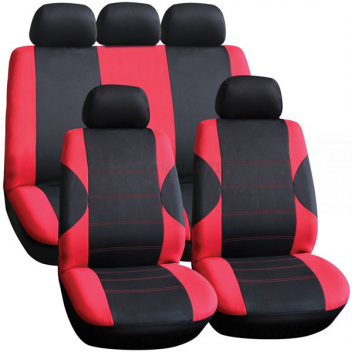 Image for ARKANSAS SEAT COVER SET -BLACK/RED