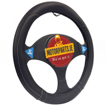 Image for BLACK SPORTS STEERING WHEEL COVER 37-39CM