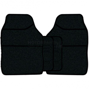 Image for 4 PIECE BLACK VELOUR MAT SET WITH BLACK BIND