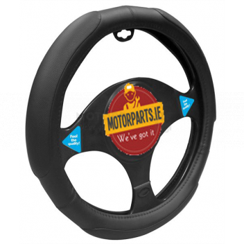 Image for BLACK (XTRA GRIP) STEERING WHEEL COVER 37-39CM