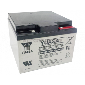 Image for REC Series- REC26-12- 12 Volt- 26Ah Golf & Mobility VRLA Battery- 167 x 175 x 125mm YREC26-12