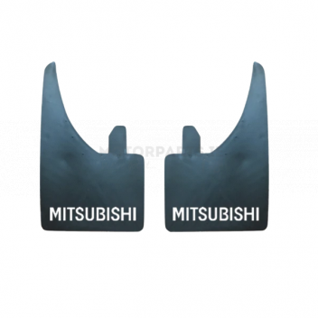 Image for MUD FLAPS (PAIR) MITSUB (RED/WHT)