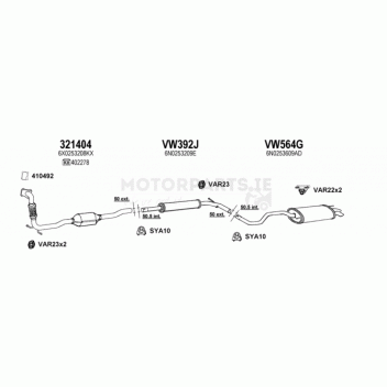 Vw polo on sale exhaust system