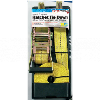 Image for 5 METRE HEAVY DUTY COMMERCIAL RATCHET TIE DOWN + J HOOKS