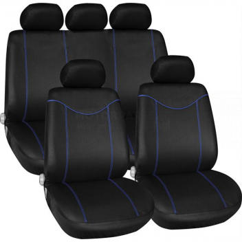 Image for ALABAMA SEAT COVER SET -BLACK/BLUE