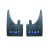 Image for MUD FLAPS (PAIR) FIAT (BLUE/WHITE)